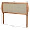 Baxton Studio Harris Mid-Century Modern Ash Walnut Finished Wood and Synthetic Rattan Full Size Headboard 181-11116-Zoro - alternate 5